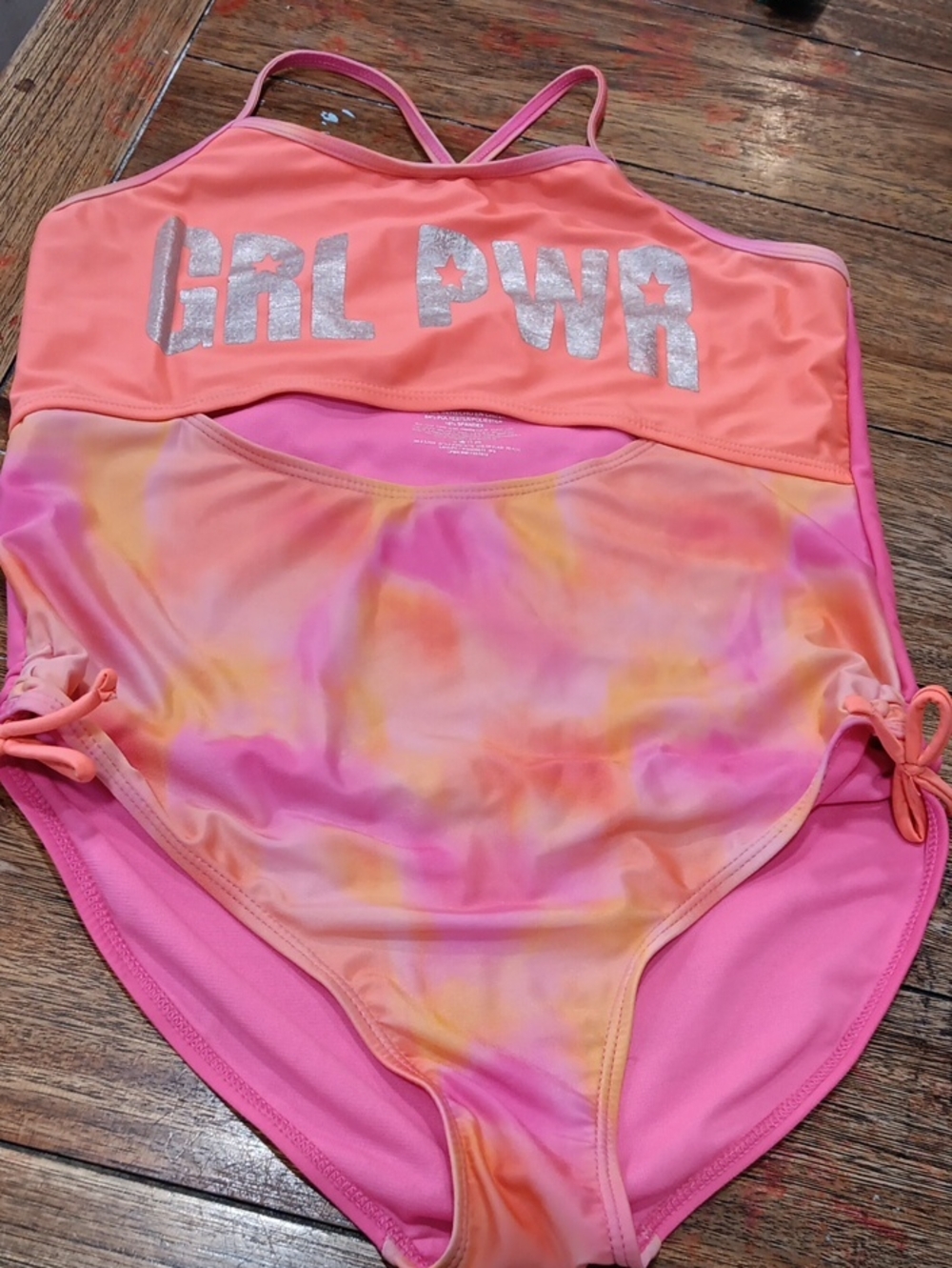 Girl Power Pink & Coral Tie-Dye One-Piece Swimsuit